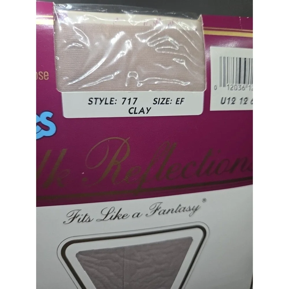 Hanes‎ Silk Reflections Pantyhose Size EF Style 717, Clay Control Top